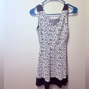 Elegant Sleeve less Black and White Mini Dress